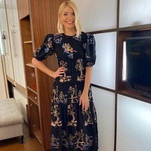 COPY - ZARA Elastic Trim Embroidered Dress M NWT